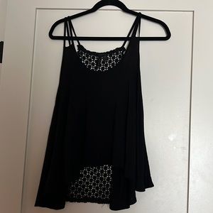 Black Floral Back Pattern Top